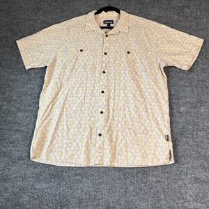 Patagonia Men's Shirt XL Beige Cotton Floral Lightweight A/C Wild Garden‎